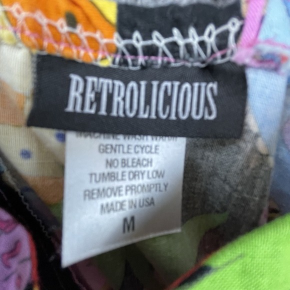 Retrolicious Dress Medium Bold Colors Roller Disco Strawberry Hippie 70s USA - Picture 4 of 8